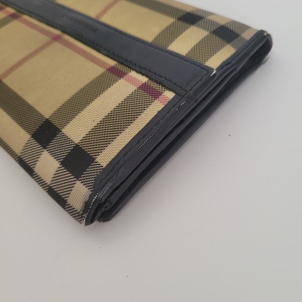 Burberry London Women's Classic Check Plaid Coated Canvas Leather Snap Wallet - Picture 13 of 15